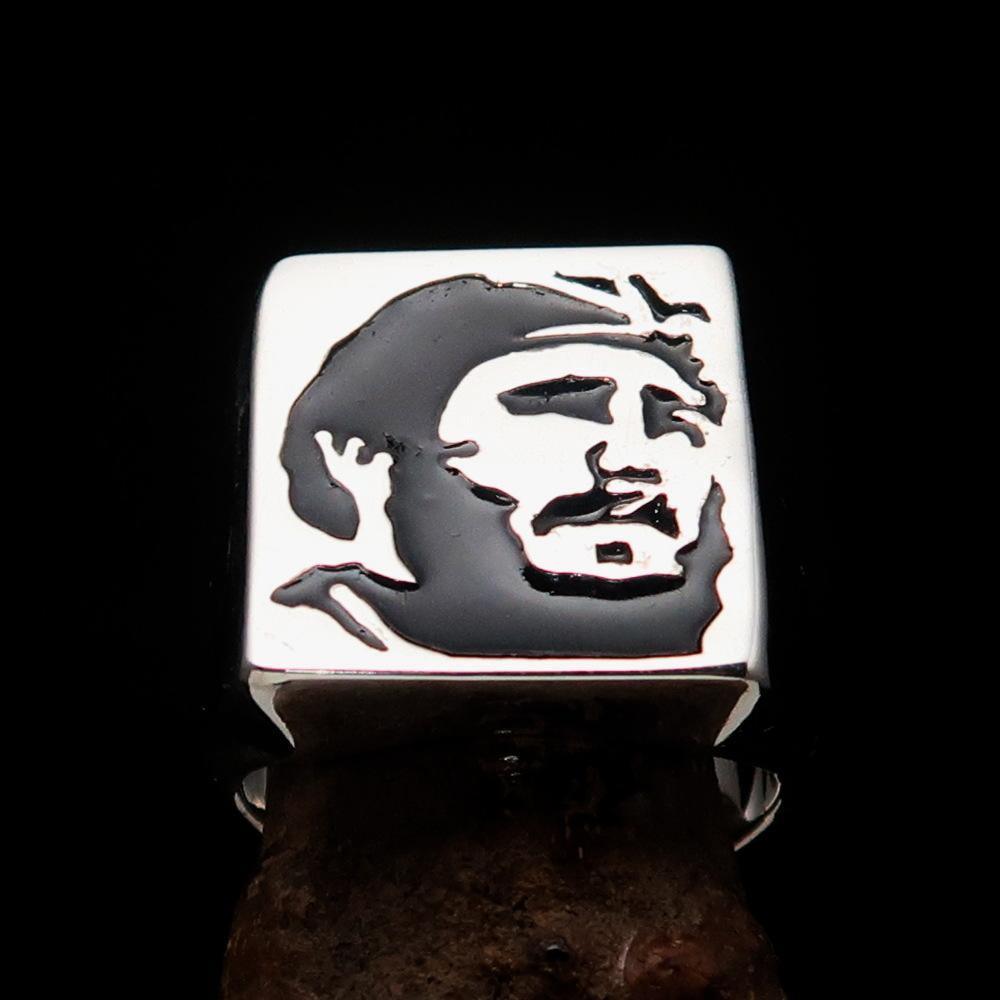 Excellent crafted Men's Revolution Ring Black Fidel - Sterling Silver