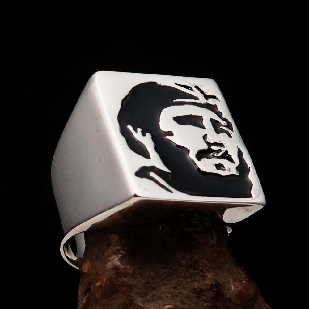 Excellent crafted Men's Revolution Ring Black Fidel - Sterling Silver