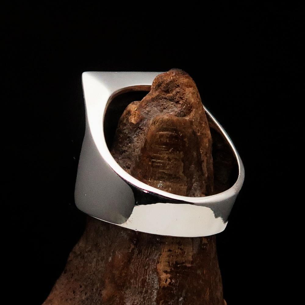 Excellent crafted Men's Revolution Ring Black Fidel - Sterling Silver