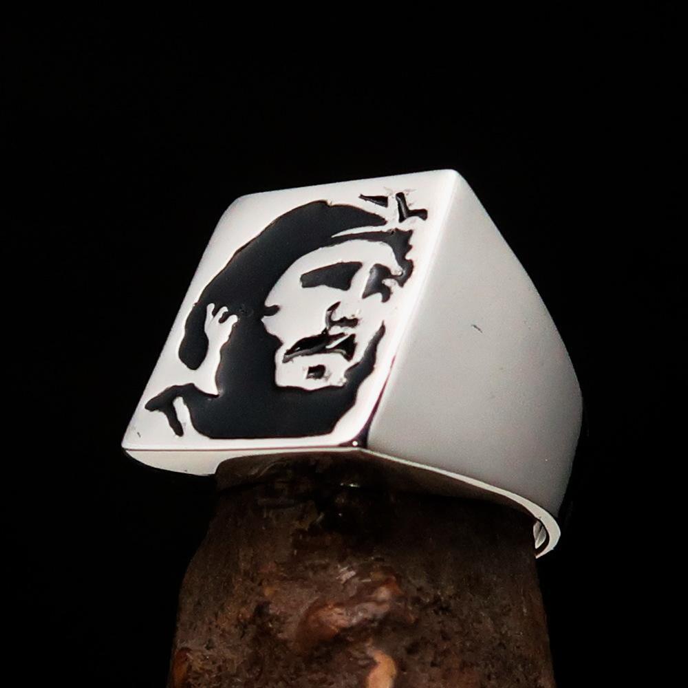 Excellent crafted Men's Revolution Ring Black Fidel - Sterling Silver
