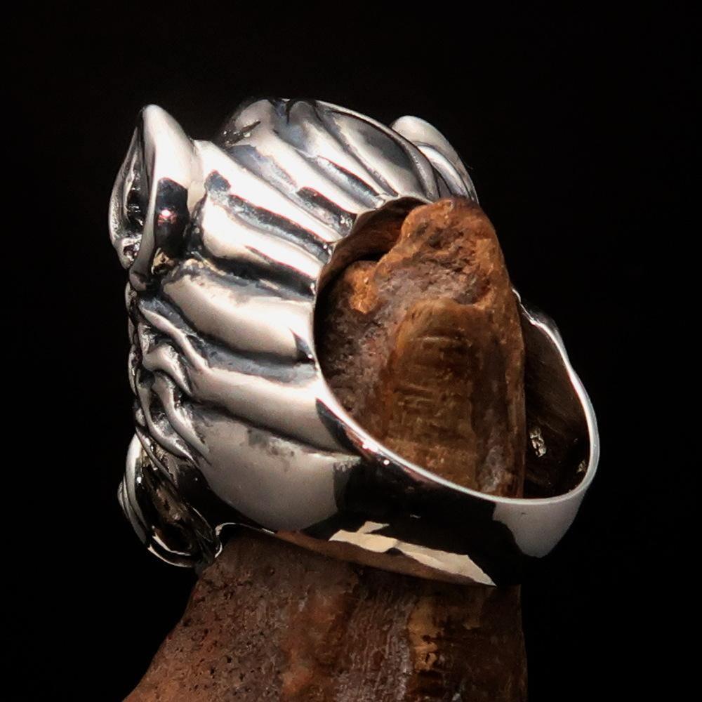 Excellent crafted Animal Ring Boar Wild Pig - antiqued Sterling Silver