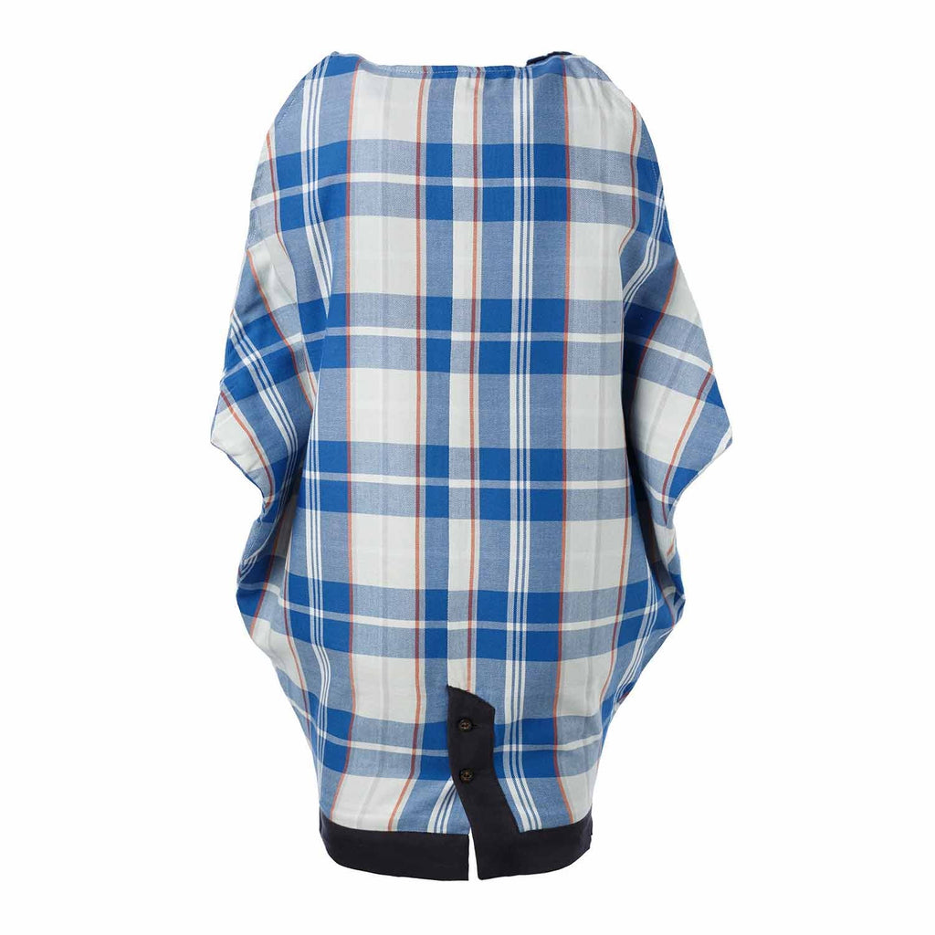 Blue and White Girls Tartan Dress