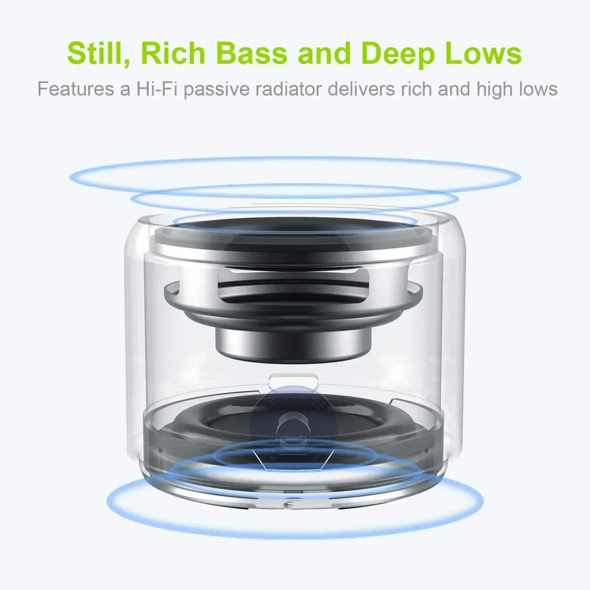Mini Speaker with Custom Bass Radiator Silver
