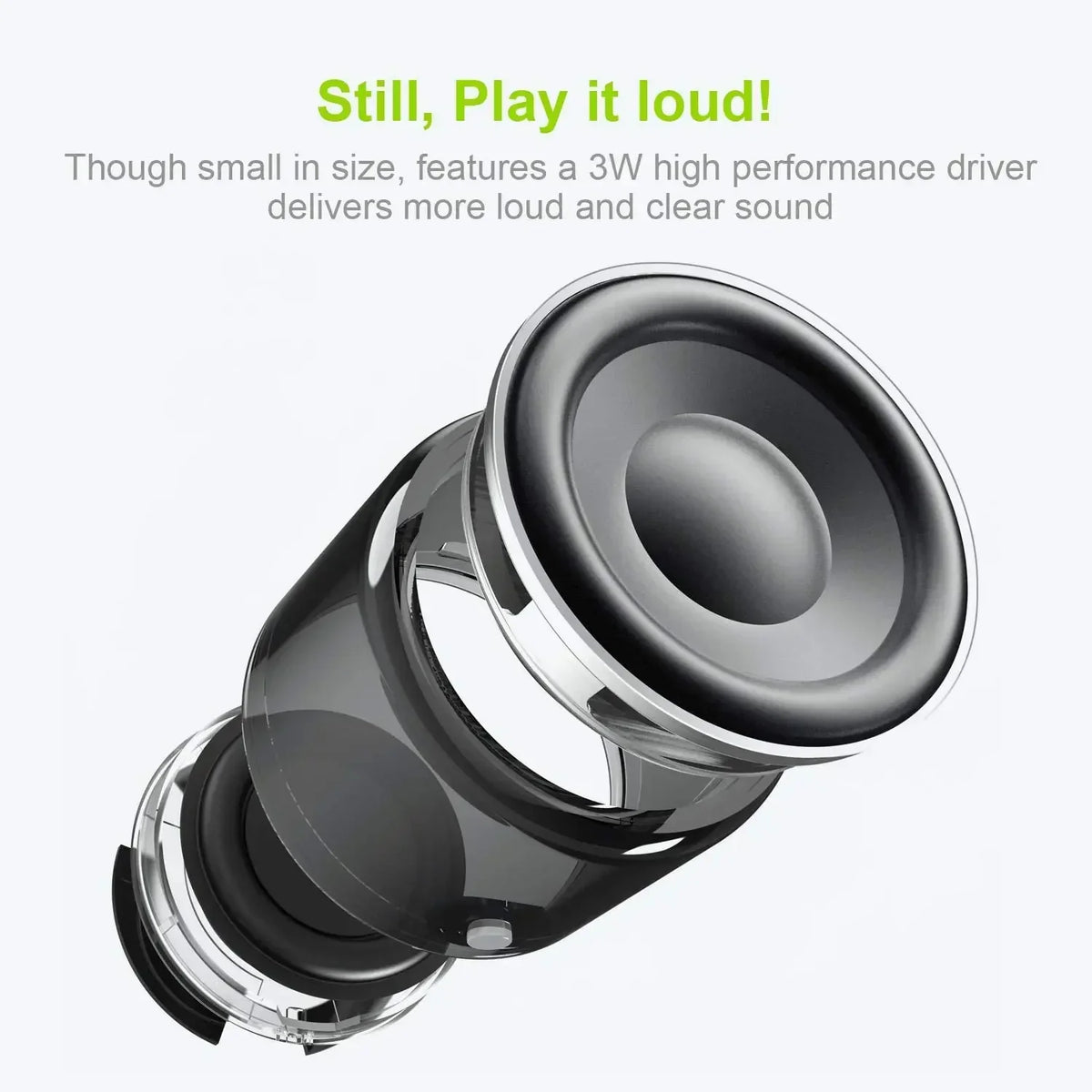 Mini Speaker with Custom Bass Radiator Silver