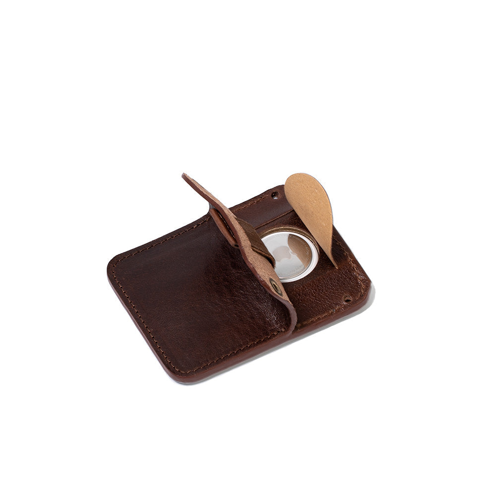 Leather Wallet for AirTag with D-ring