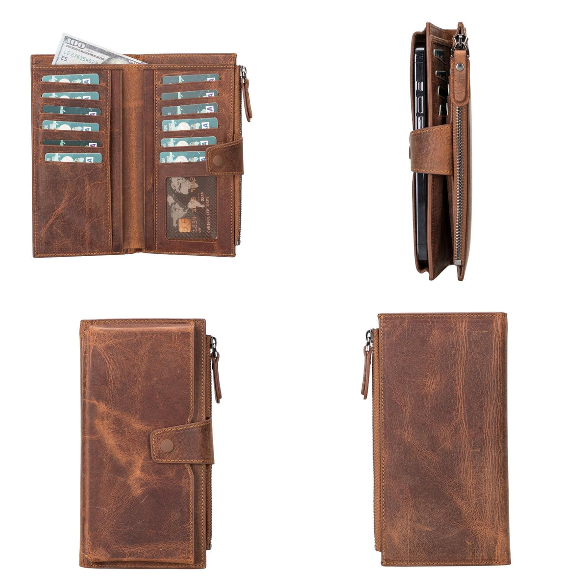 Riverton Women's Leather Wallet with Cell Phone Section